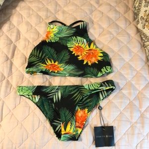 Stone Fox Swim Midnight Tropics Bikini bottoms xs